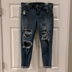 Juniors LOVE CULTURE Bleach Splash Boyfriend Jeans 13